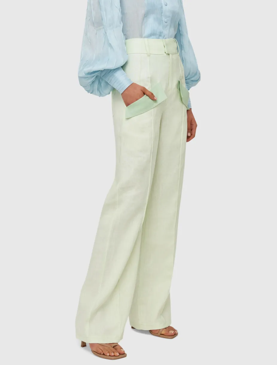 Derby High Waisted Pant - Pistachio