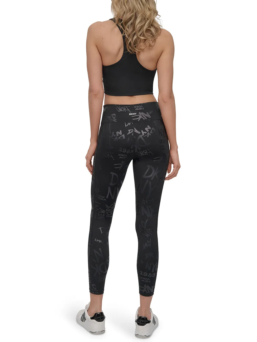 DKNY Women Black Skinny Fit Printed Leggings