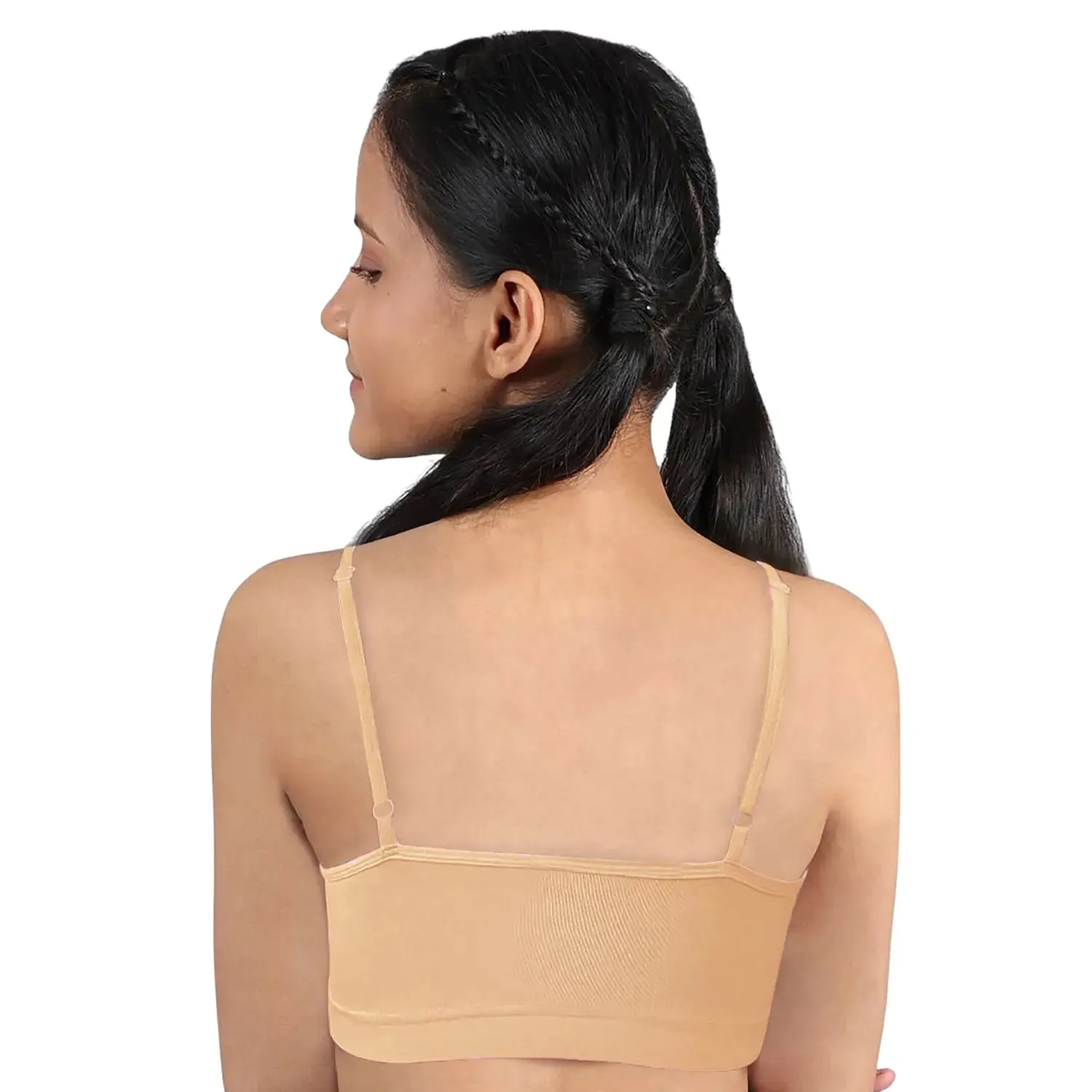 DOUBLE-LAYER THIN STRAP COTTON ATHLETIC BRAS | NON-PADDED BEGINNER BRA | SKIN