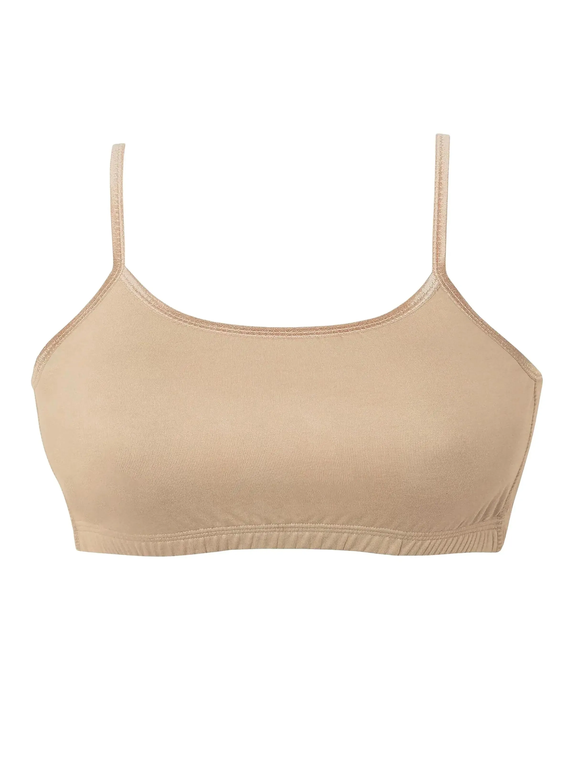 DOUBLE-LAYER THIN STRAP COTTON ATHLETIC BRAS | NON-PADDED BEGINNER BRA | SKIN