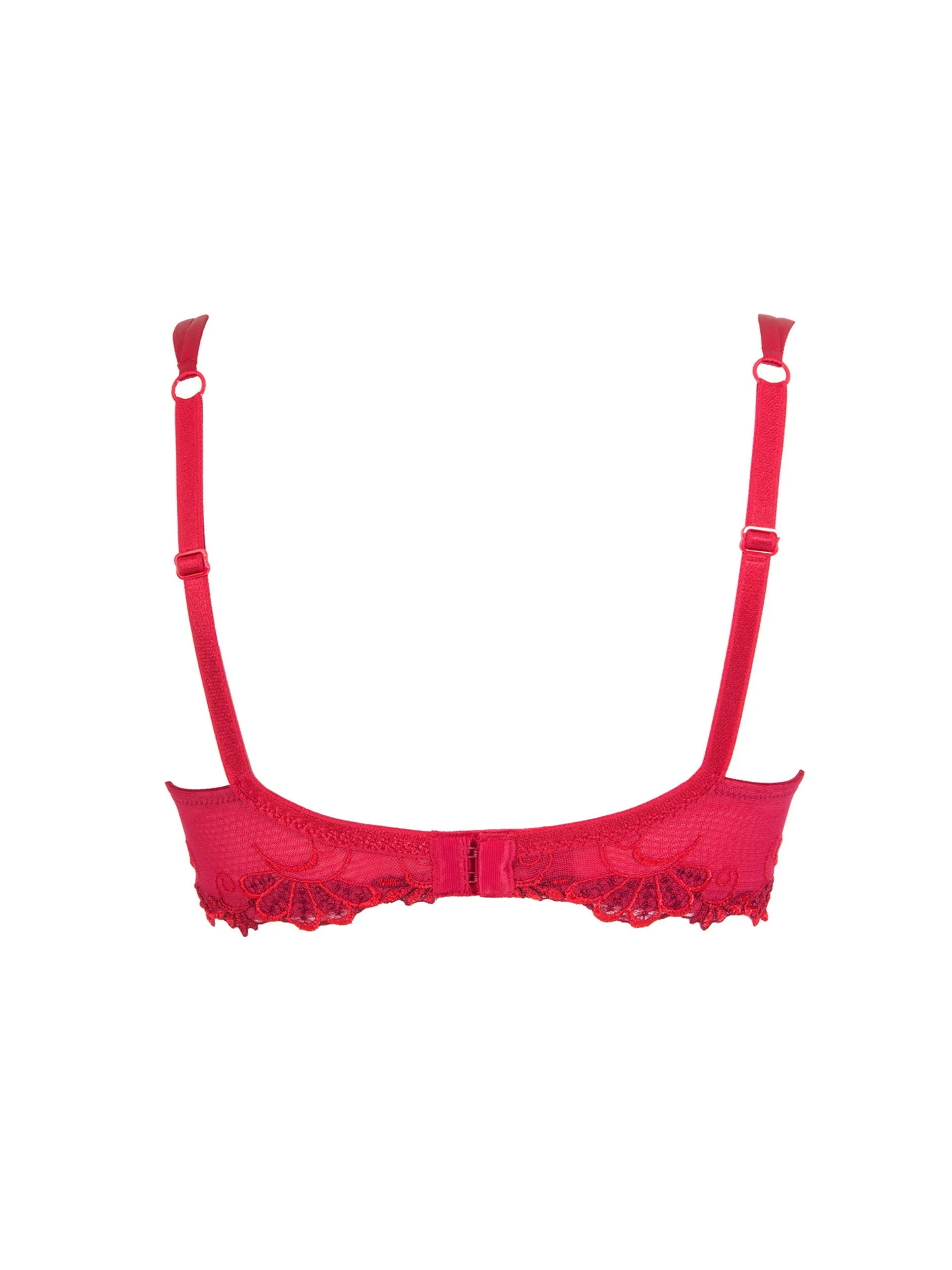 Dressing Floral D  Demi Cup Bra In Red - Lise Charmel