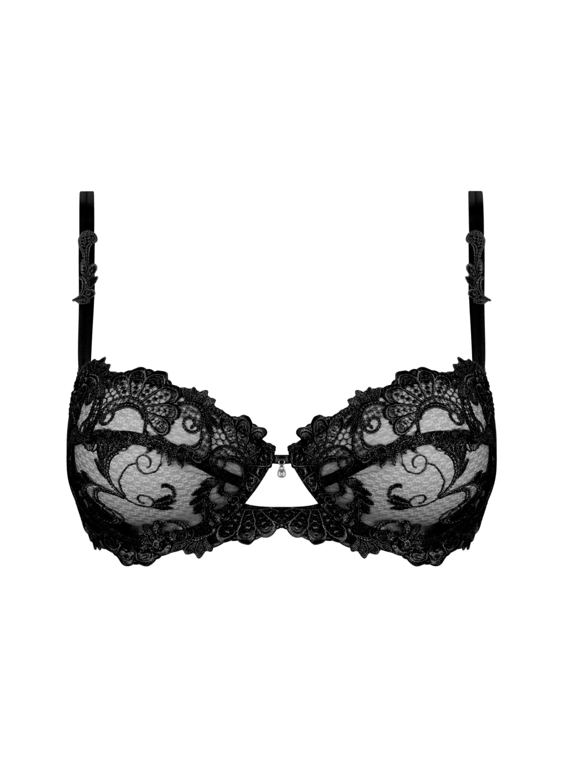 Dressing Floral Demi Cup Bra In Black - Lise Charmel