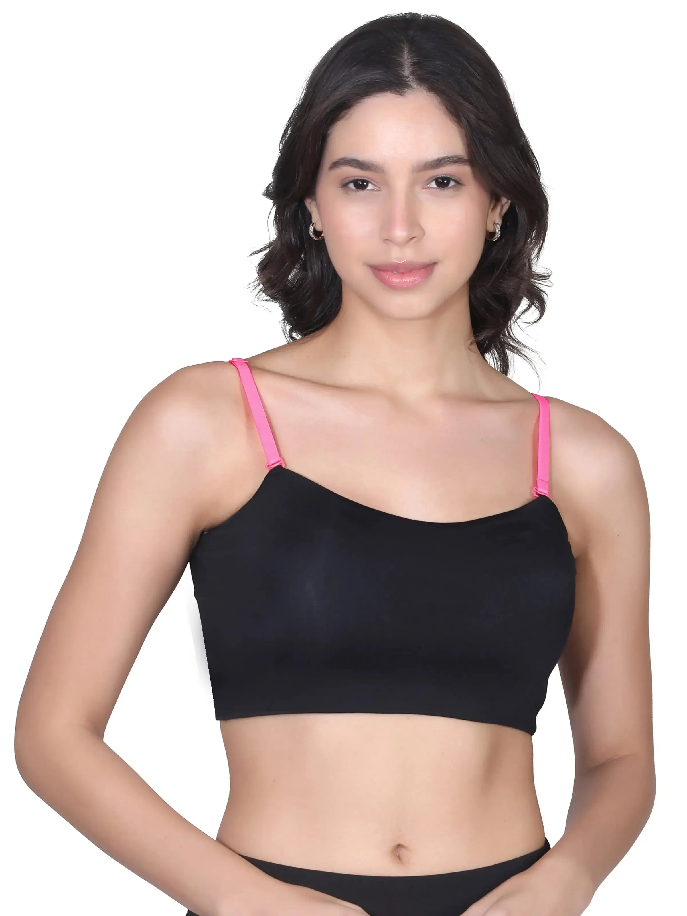 Durable Bra Straps | Adjustable Nylon Elastane | Transperent & Neon pink