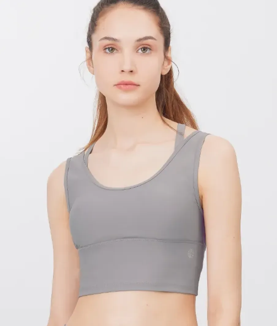 easyoga Lespiro Base Back Shaping Cropped Tank - A1 Gray