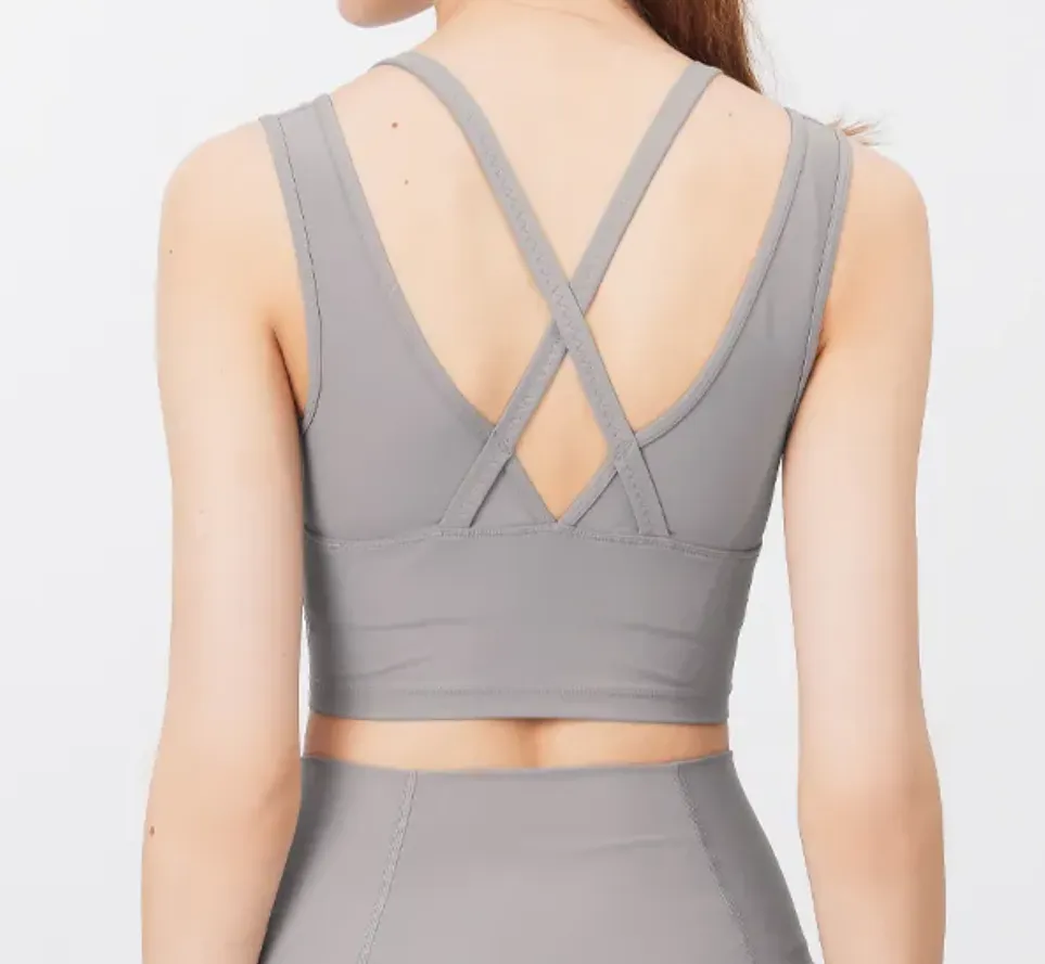 easyoga Lespiro Base Back Shaping Cropped Tank - A1 Gray