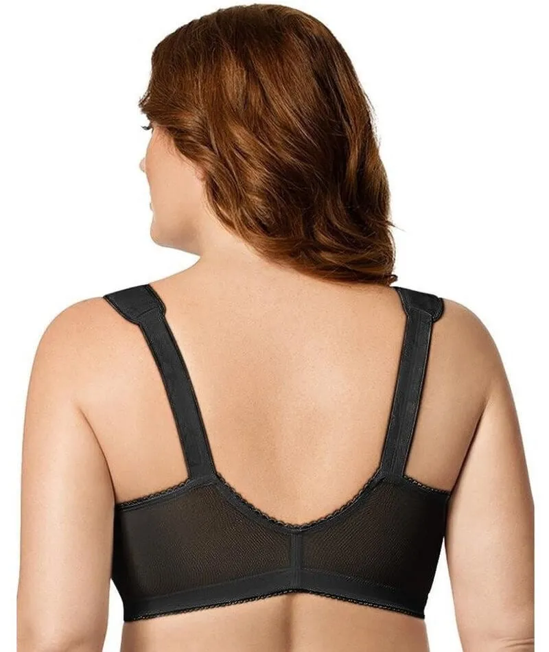 Elila Front Opening Wire-Free Posture Bra - Black