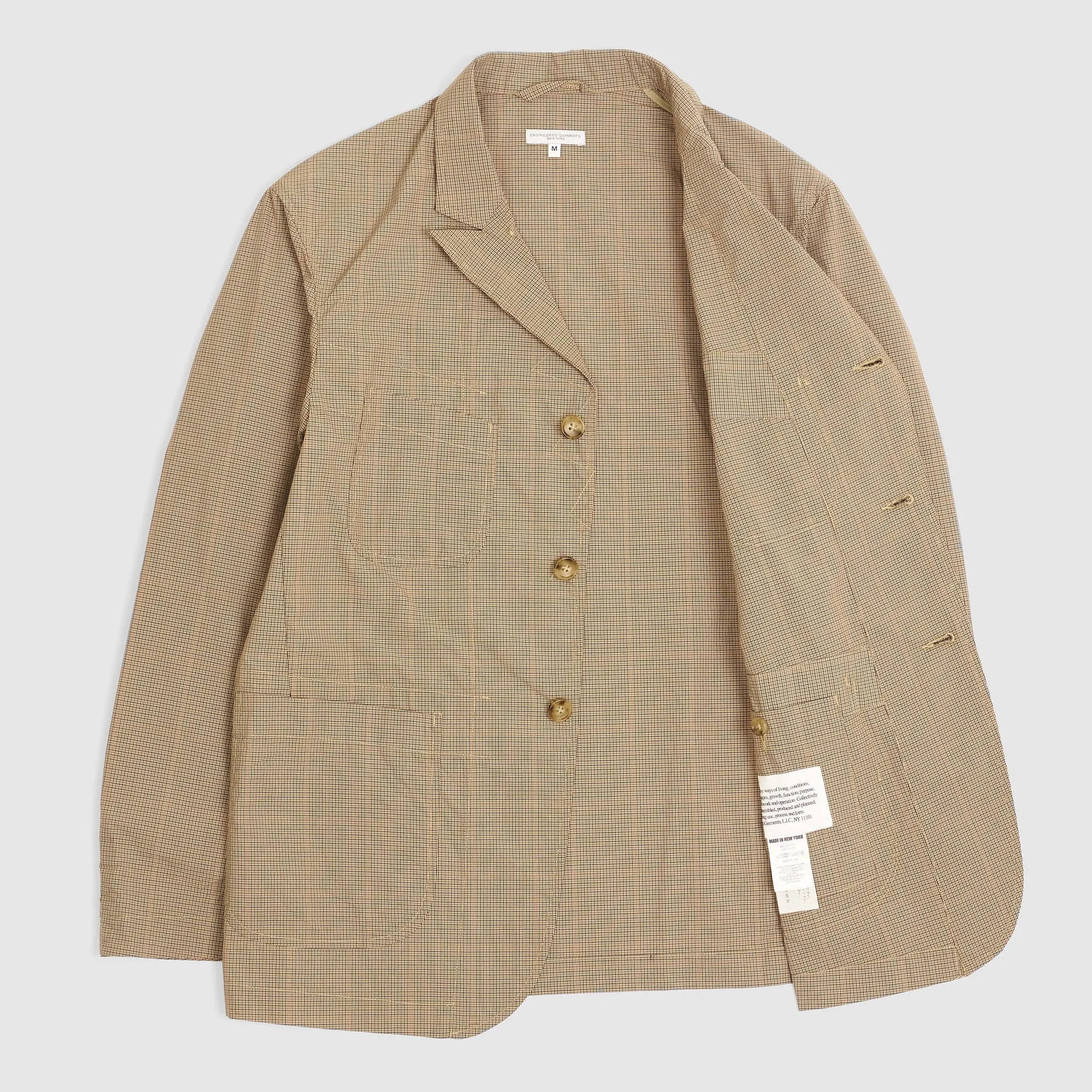 Engineered Garments Mini Tattersall Blazer Jacket Khaki