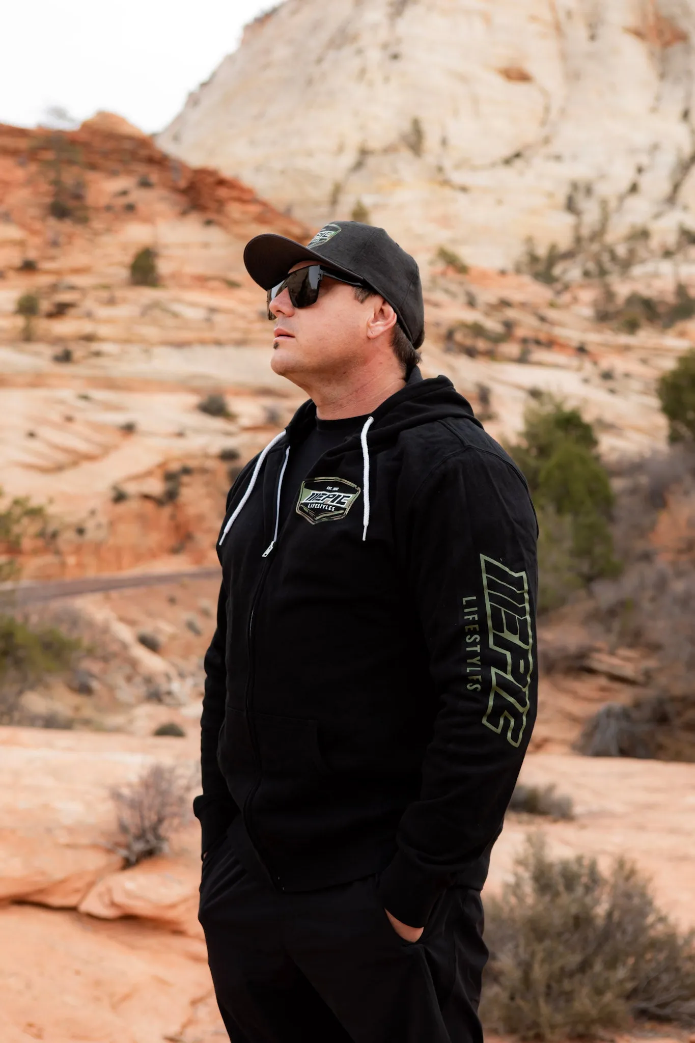 Epic lifestyle Black Lightweight zip up hoodies camo