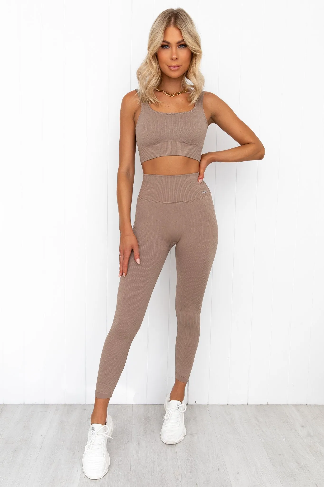 Espresso Ribbed Seamless Tights