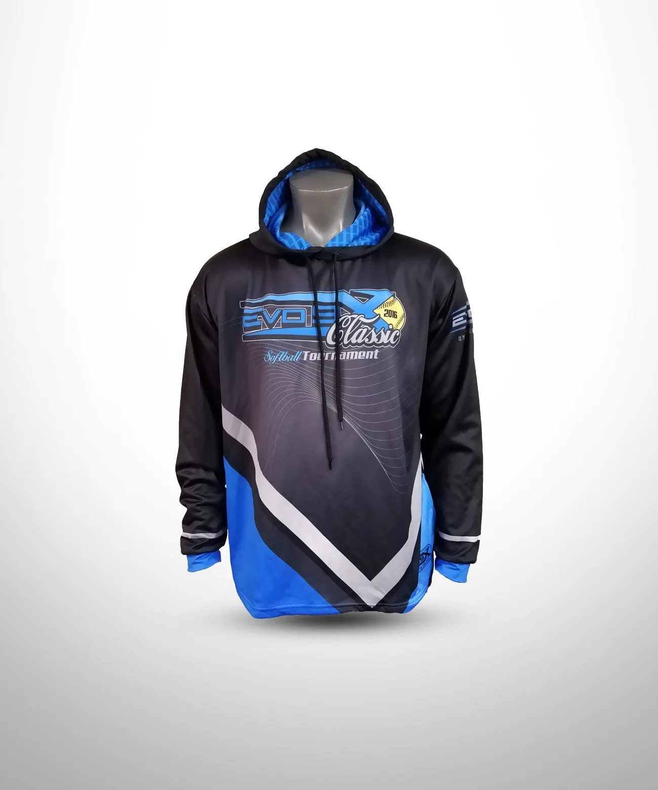 Evo9x CLASSIC Softball Tournament Full Sublimated Hoodie Black Royal
