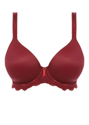 Expression Underwire Demi Plunge Moulded Bra - Ruby -