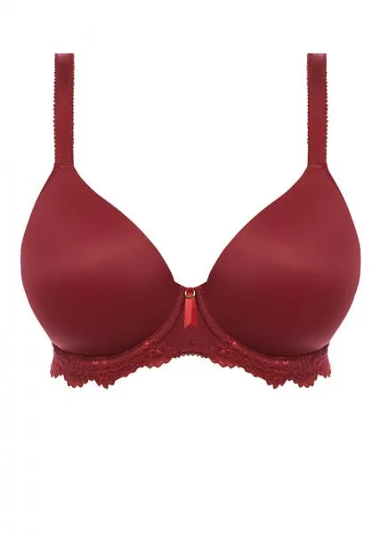 Expression Underwire Demi Plunge Moulded Bra - Ruby -