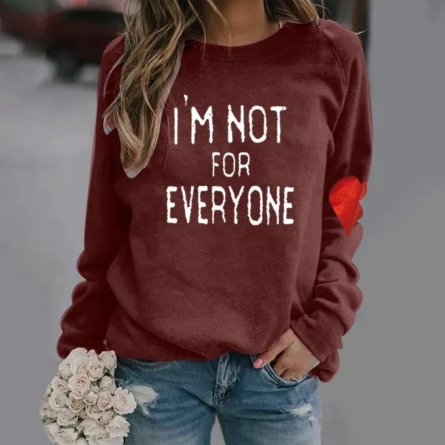 Fashion O-Neck Love Letter Print Sweatshirt