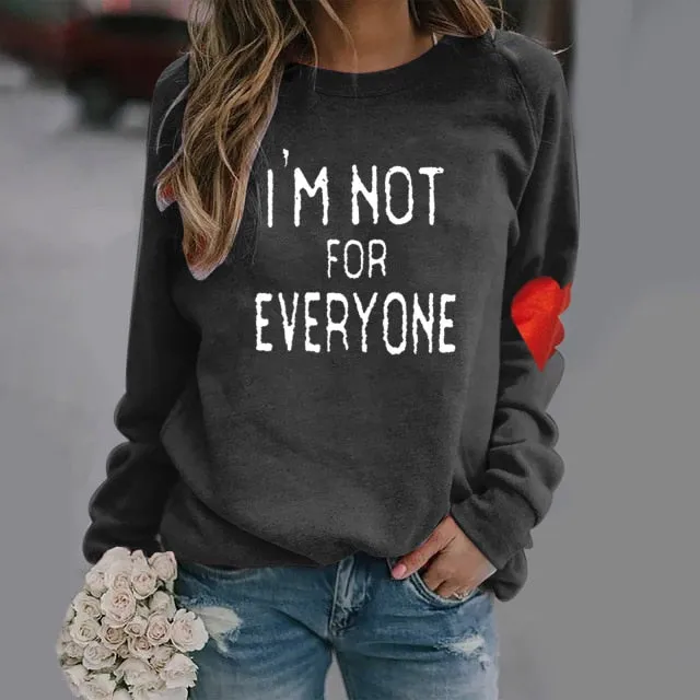 Fashion O-Neck Love Letter Print Sweatshirt