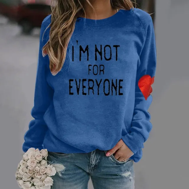 Fashion O-Neck Love Letter Print Sweatshirt