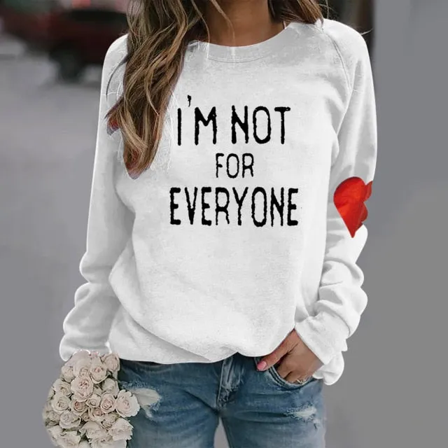 Fashion O-Neck Love Letter Print Sweatshirt