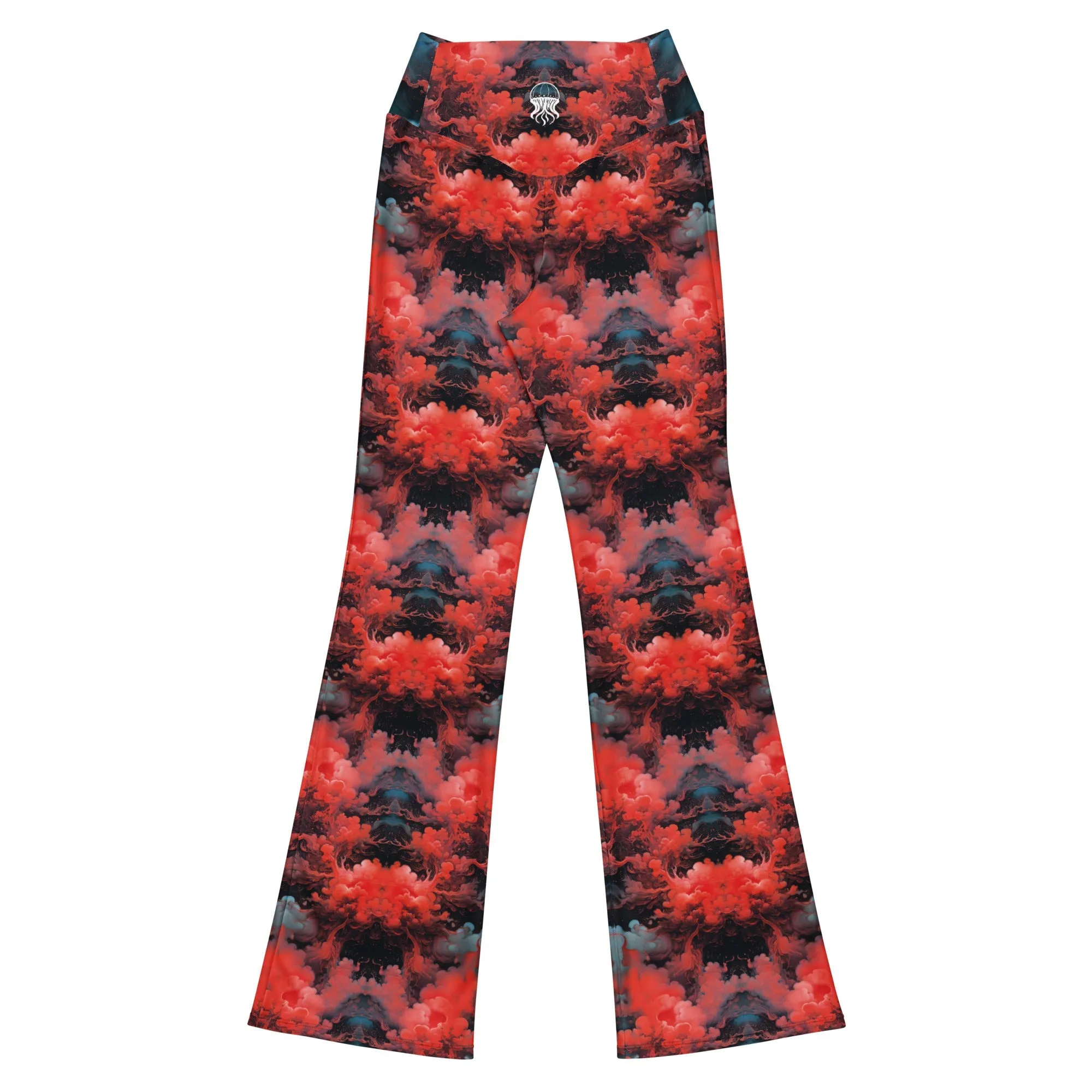 Flare Leggings Ethereal Crimson Flow - Dark