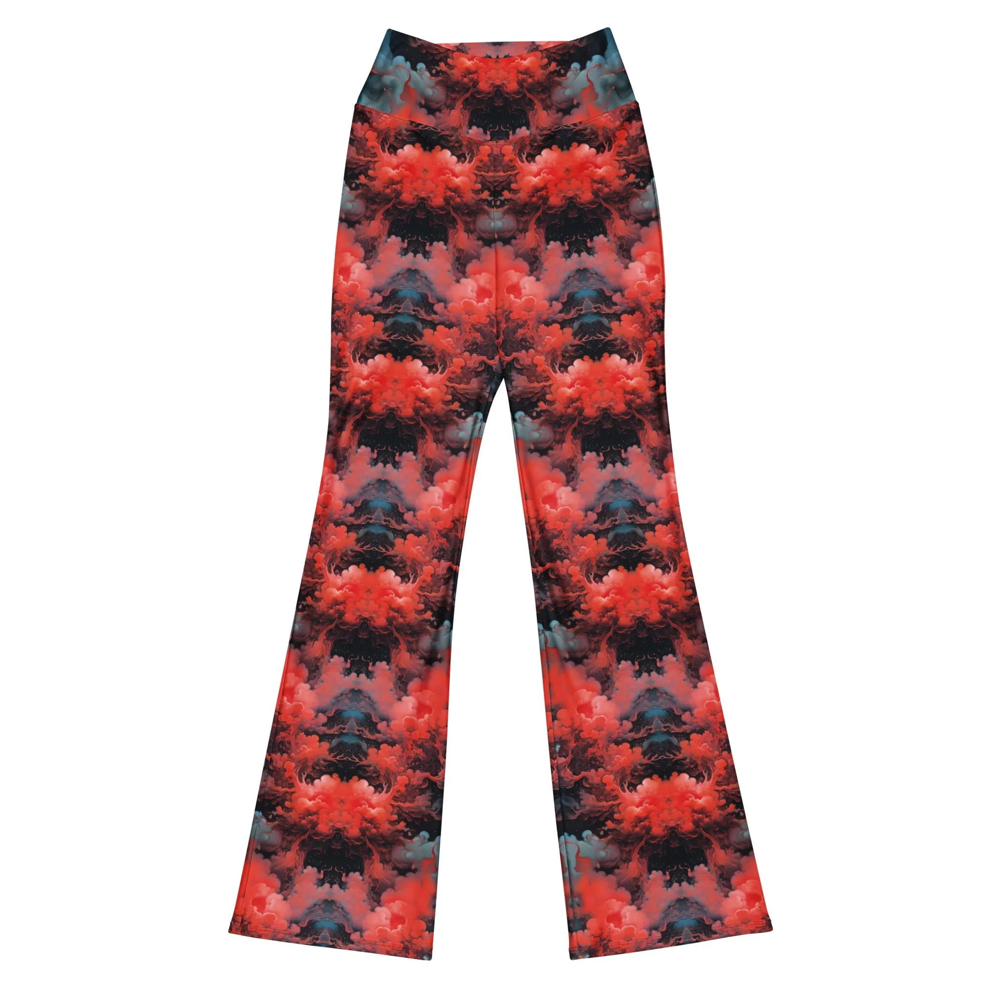 Flare Leggings Ethereal Crimson Flow - Dark