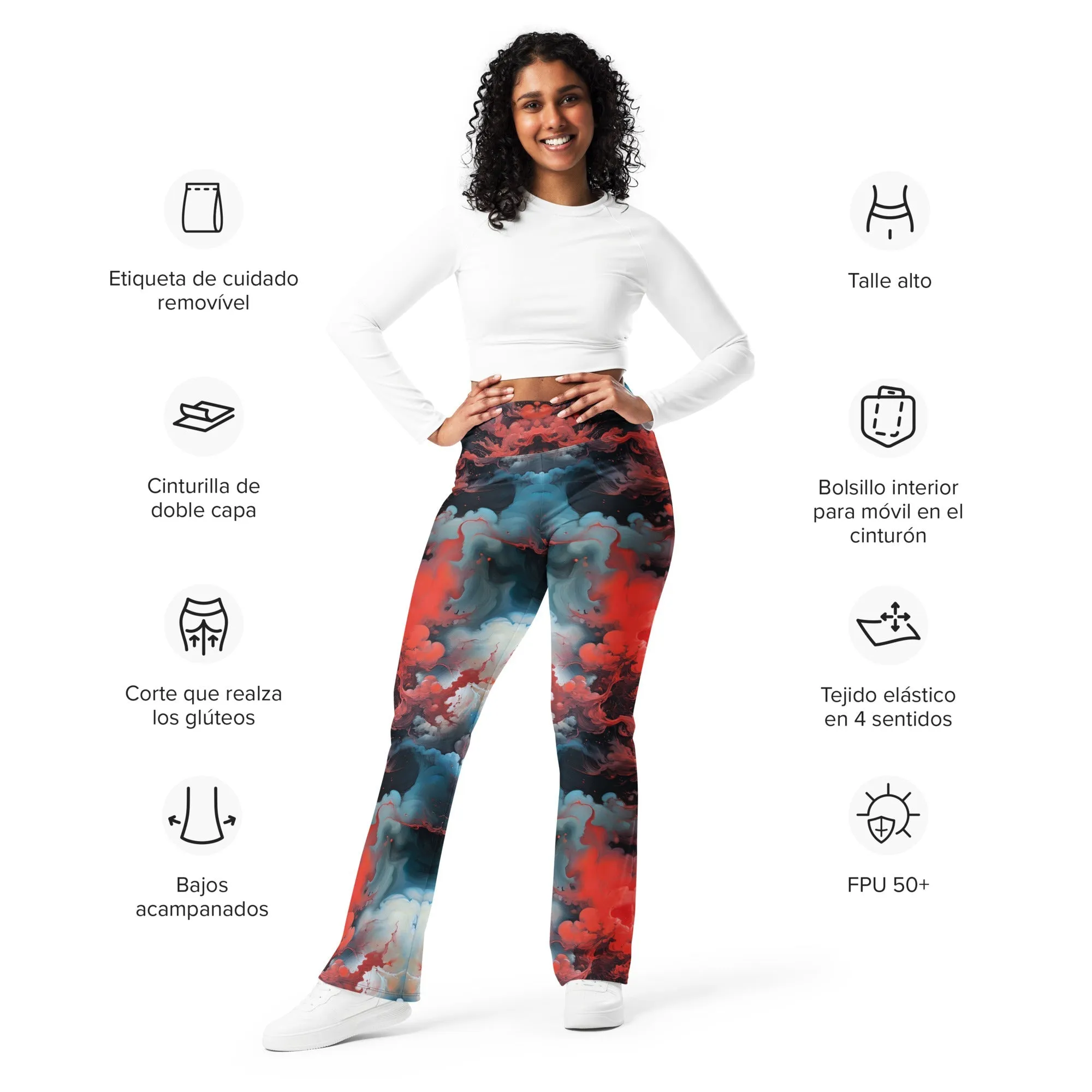 Flare Leggings Ethereal Crimson Flow
