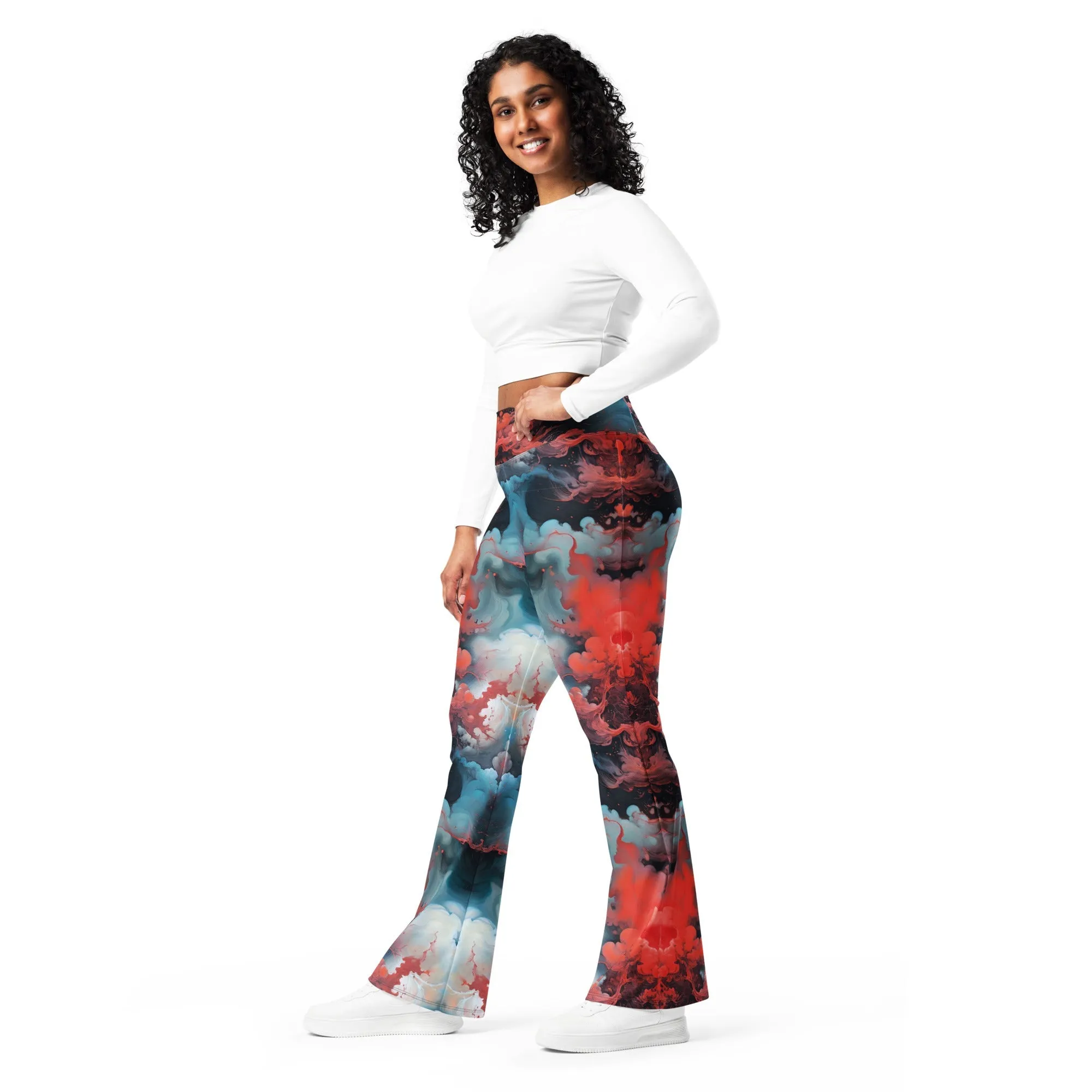 Flare Leggings Ethereal Crimson Flow