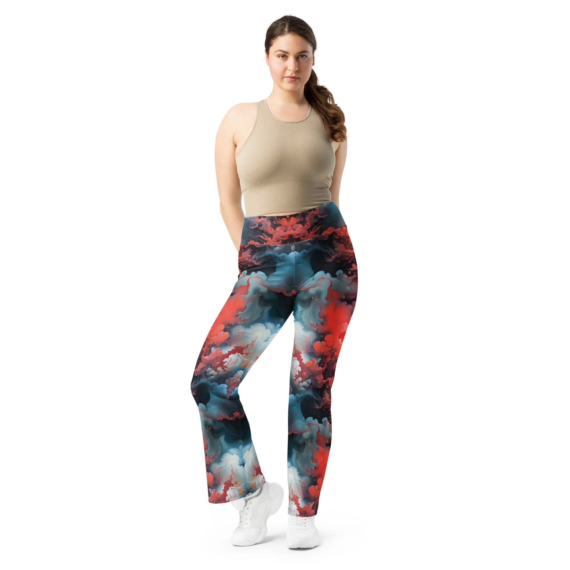 Flare Leggings Ethereal Crimson Flow