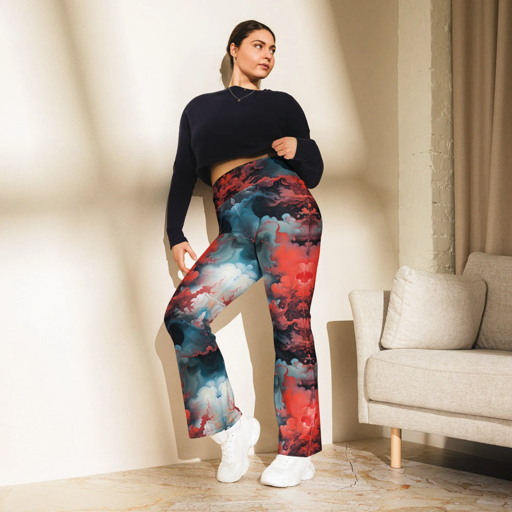 Flare Leggings Ethereal Crimson Flow