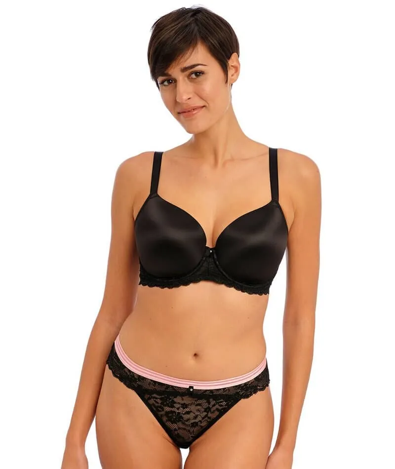 Freya Offbeat Underwire Moulded Demi T-shirt Bra - Black