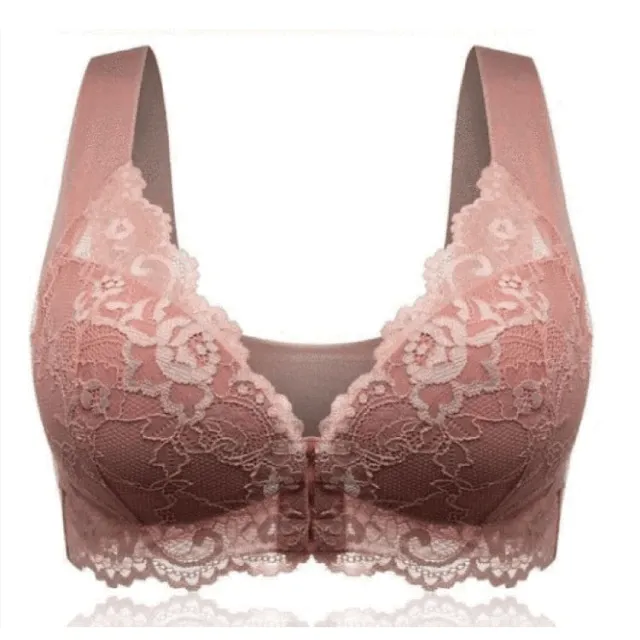 Front Closure Lace Wireless Bra