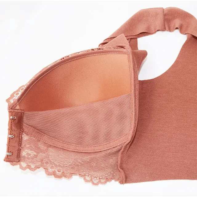 Front Closure Lace Wireless Bra