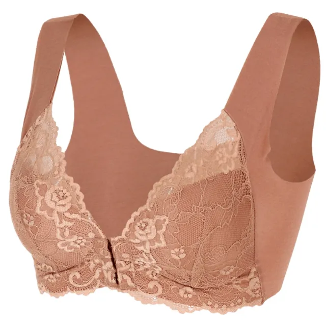 Front Closure Lace Wireless Bra