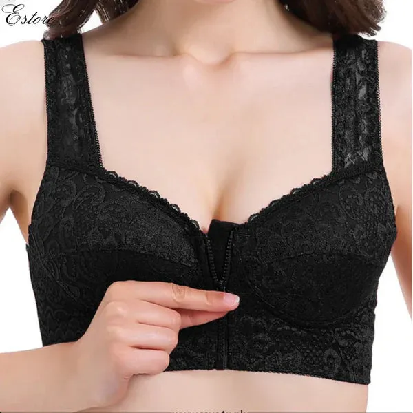 Front Zip Open Floral Lace Tank Top - 321