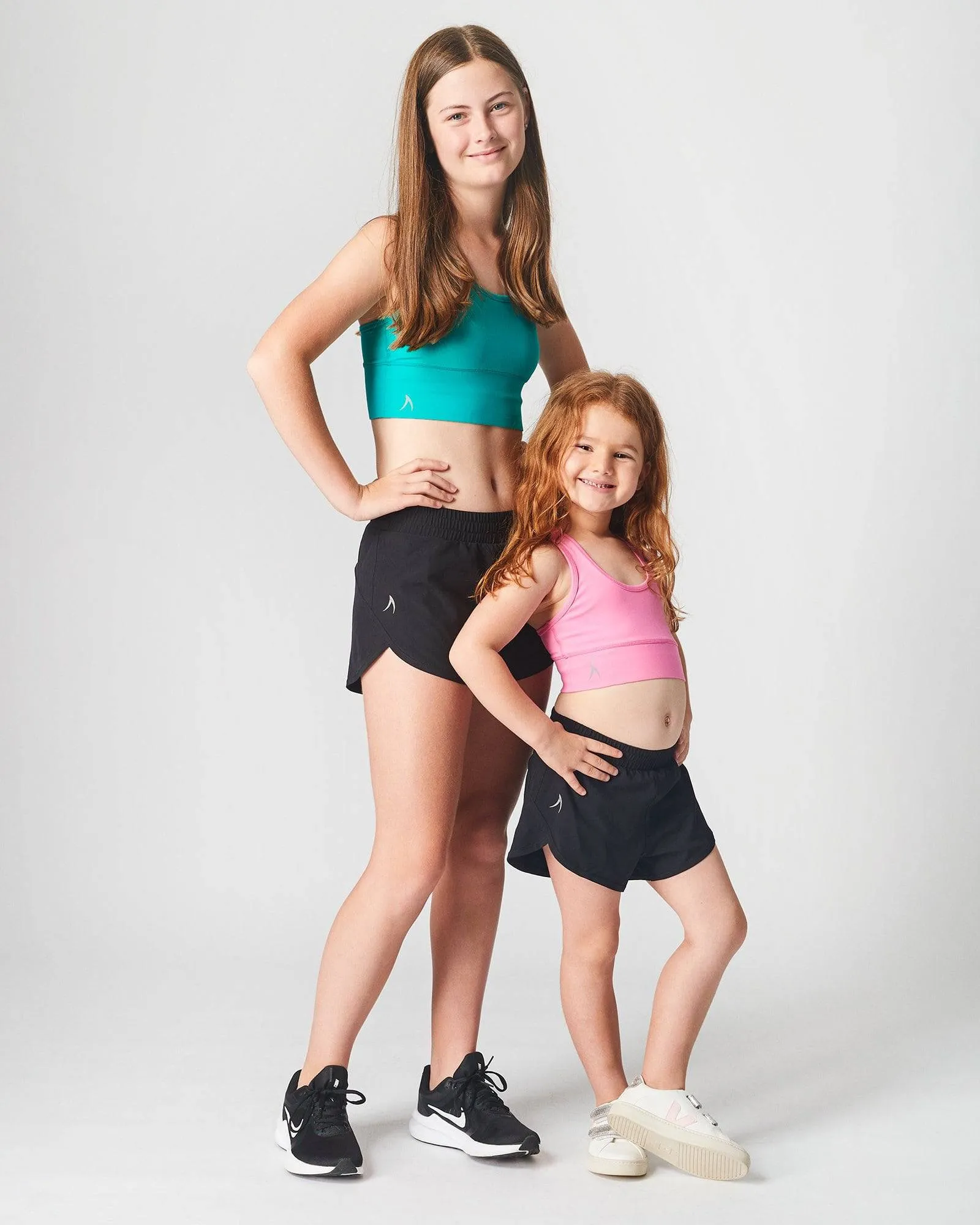 Girls Black Recycled Fibre Running Shorts with Internal Brief