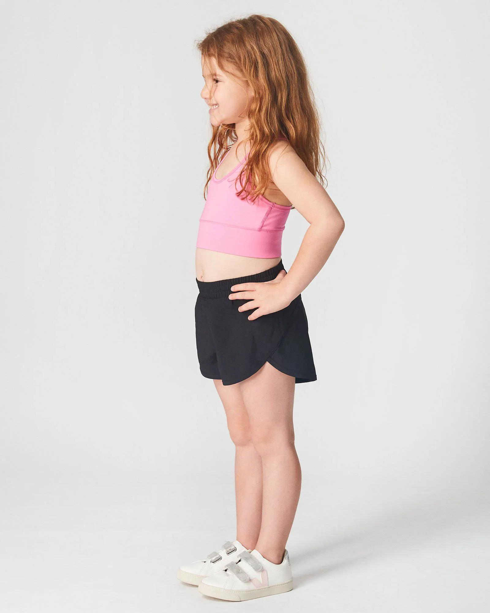 Girls Black Recycled Fibre Running Shorts with Internal Brief