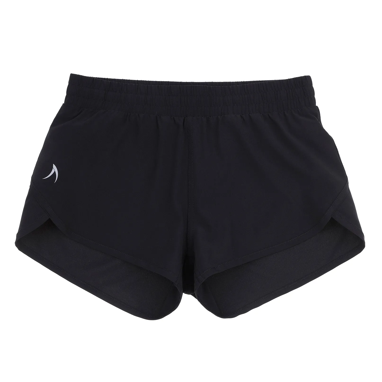 Girls Black Recycled Fibre Running Shorts with Internal Brief