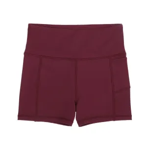 Girls Maroon Sports Shorts