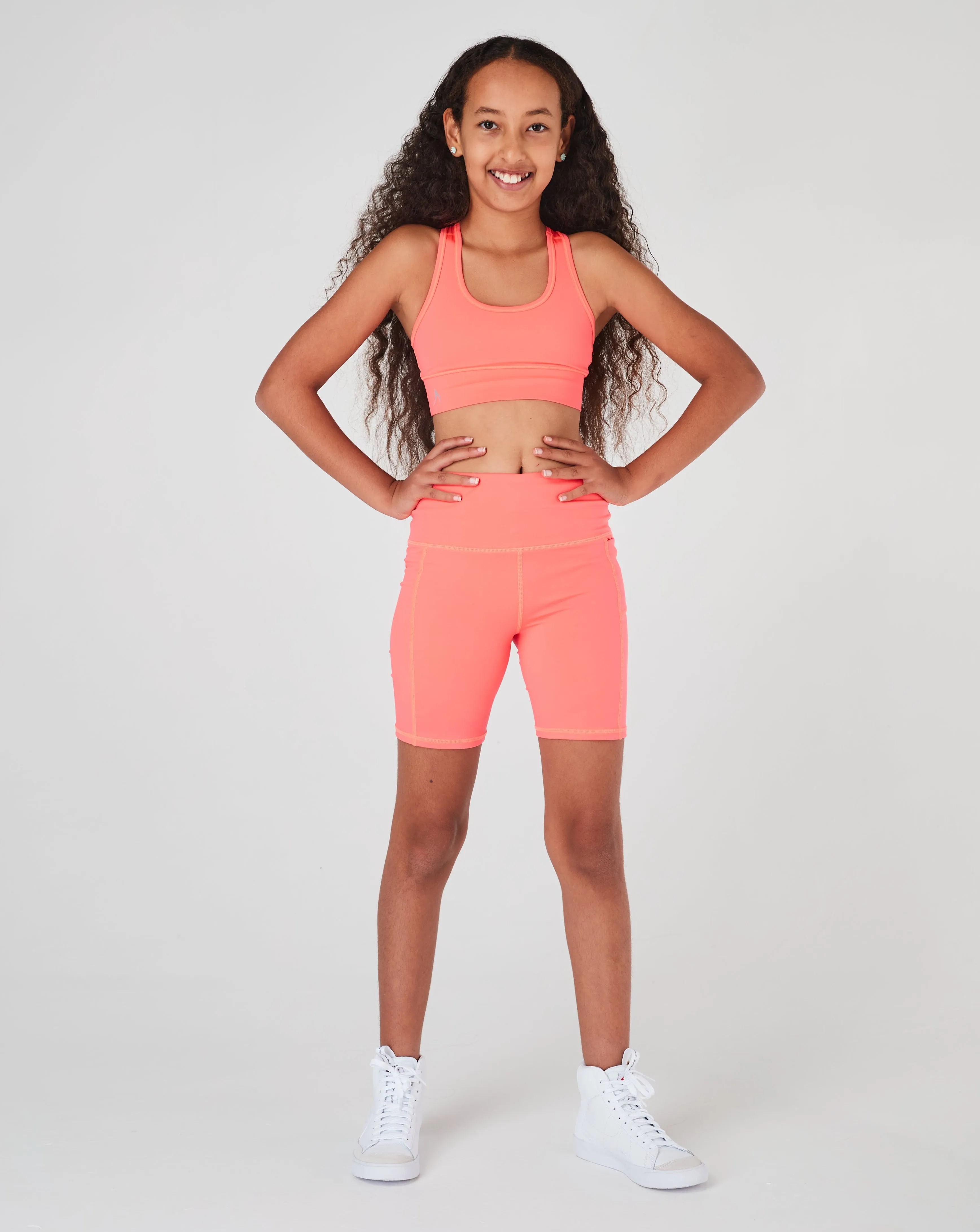 Girls Neon Orange Crop Top