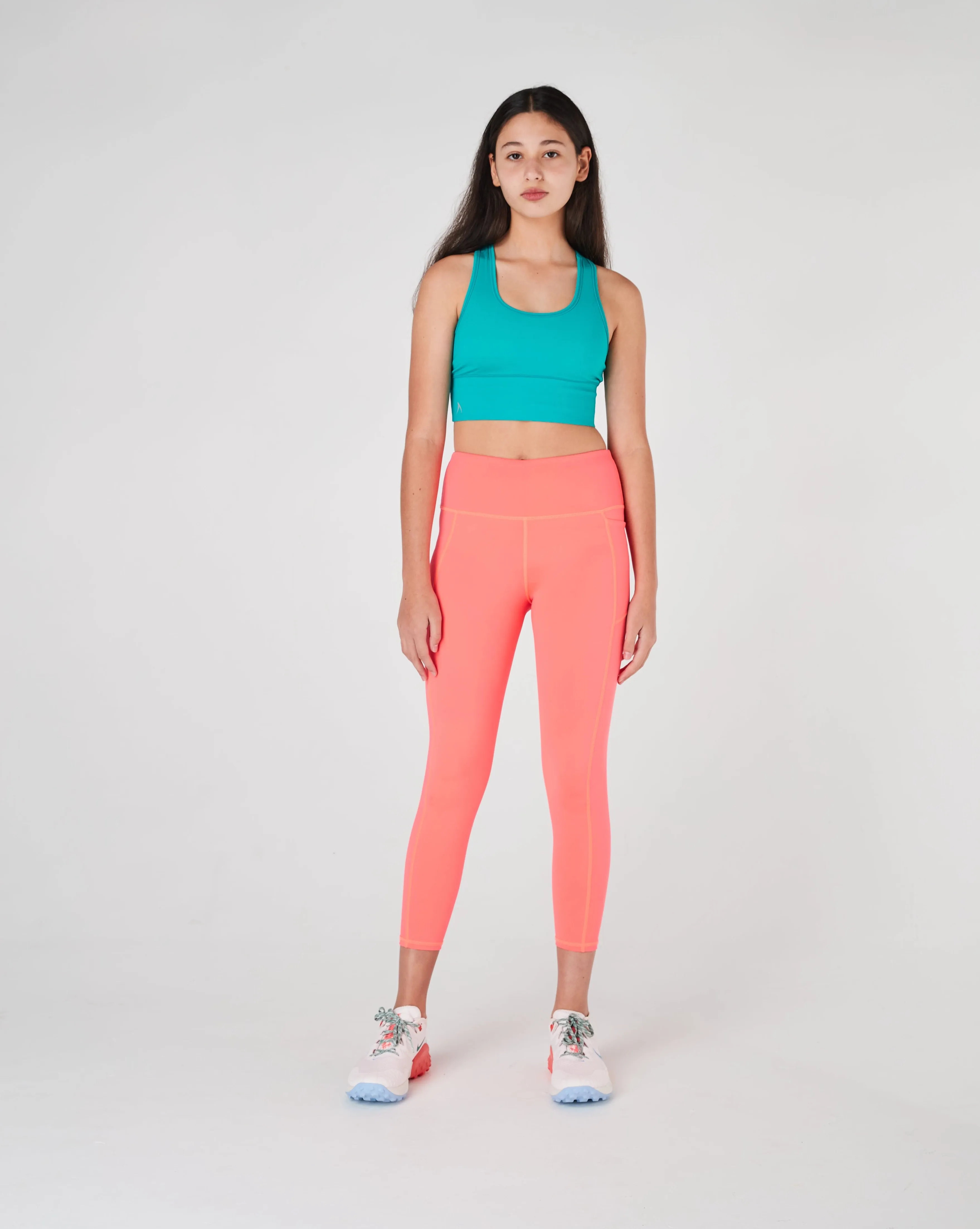 Girls Neon Orange Long Leggings