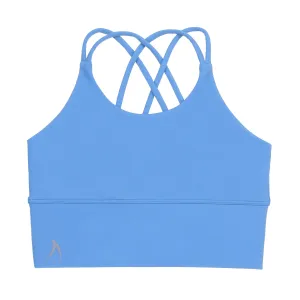 Girls Periwinkle Blue Pretty Cross Back Crop Top