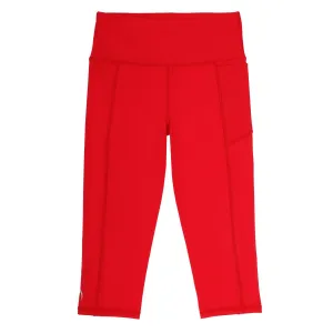 Girls Red 3/4 Leggings