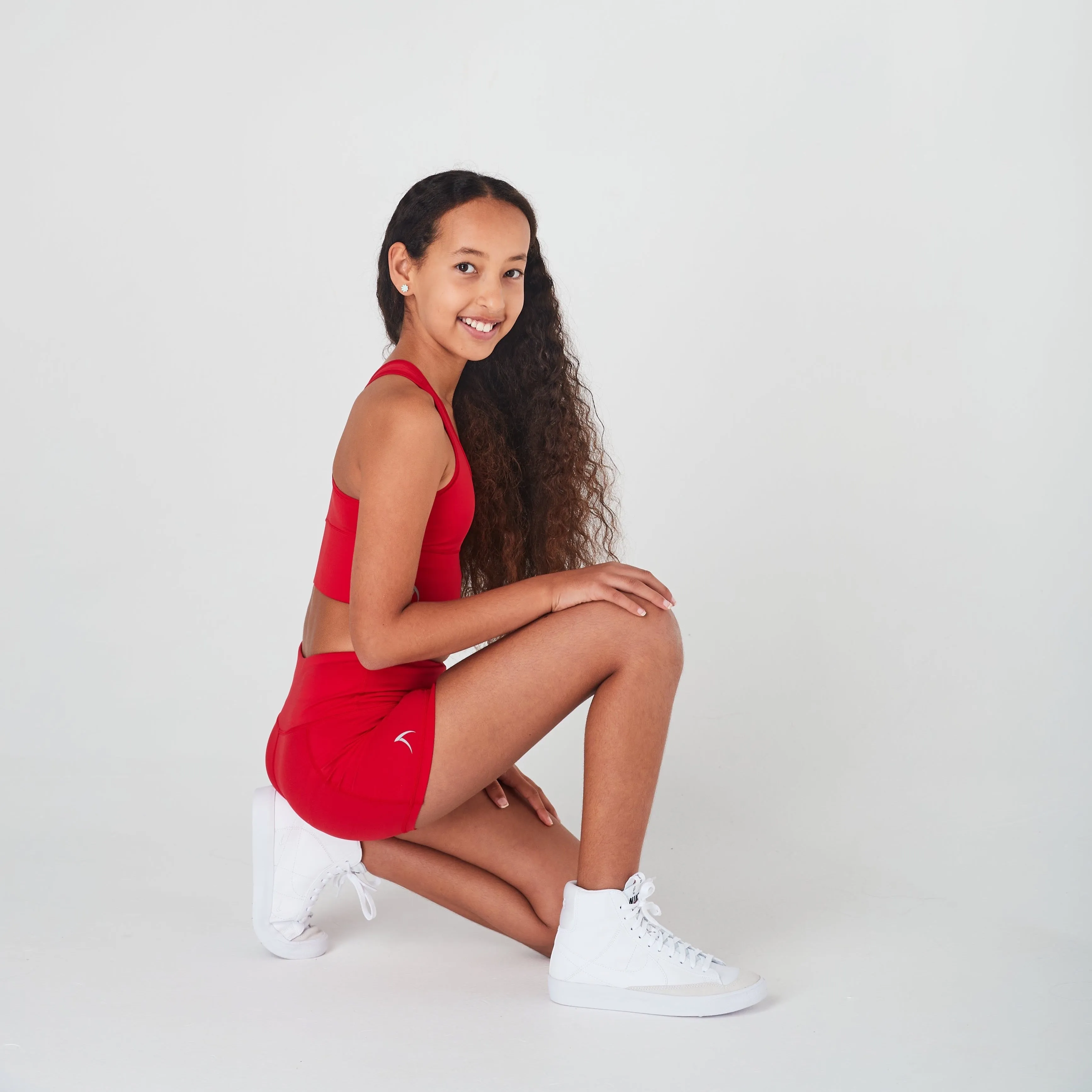 Girls Red Bike Shorts