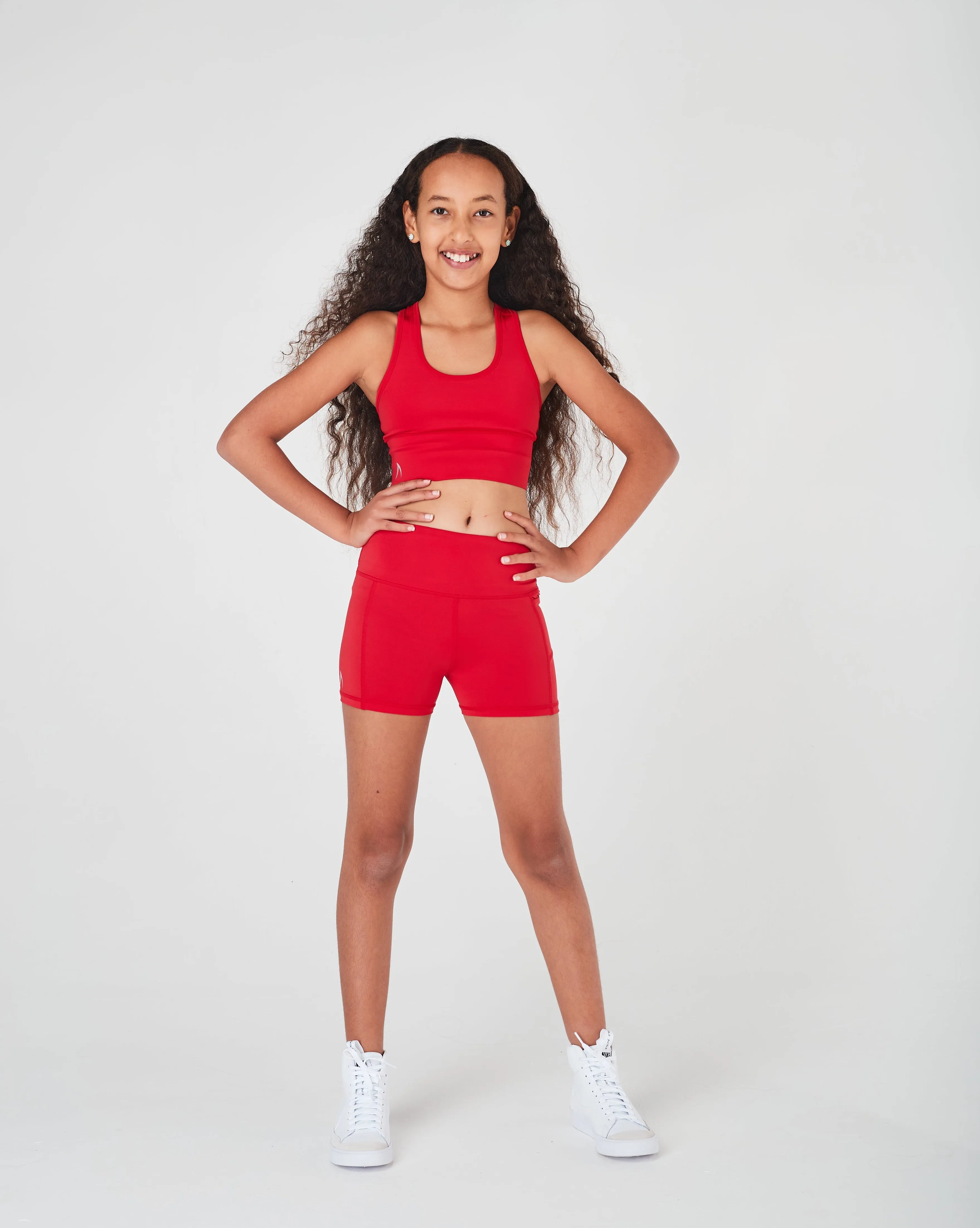 Girls Red Bike Shorts