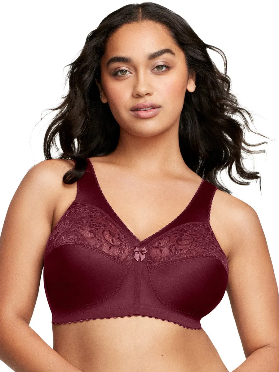 Glamorise Bra 1000 - Feel The Magic Wire-Free Support - Burgundy