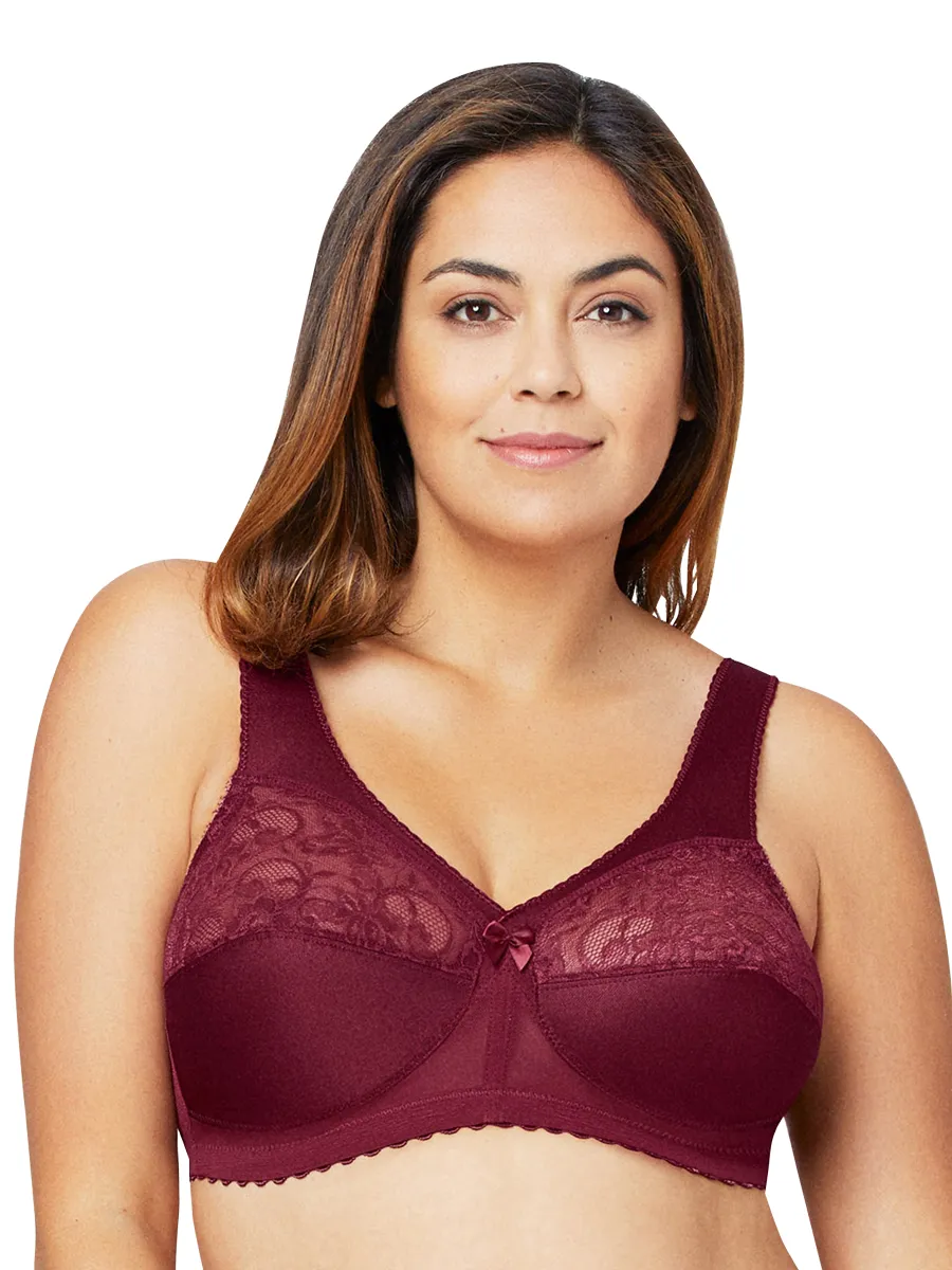 Glamorise Bra 1000 - Feel The Magic Wire-Free Support - Burgundy