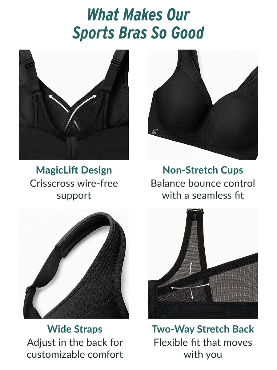 Glamorise Bra 1006 - The Versatile Medium Support Sports Bra - Black