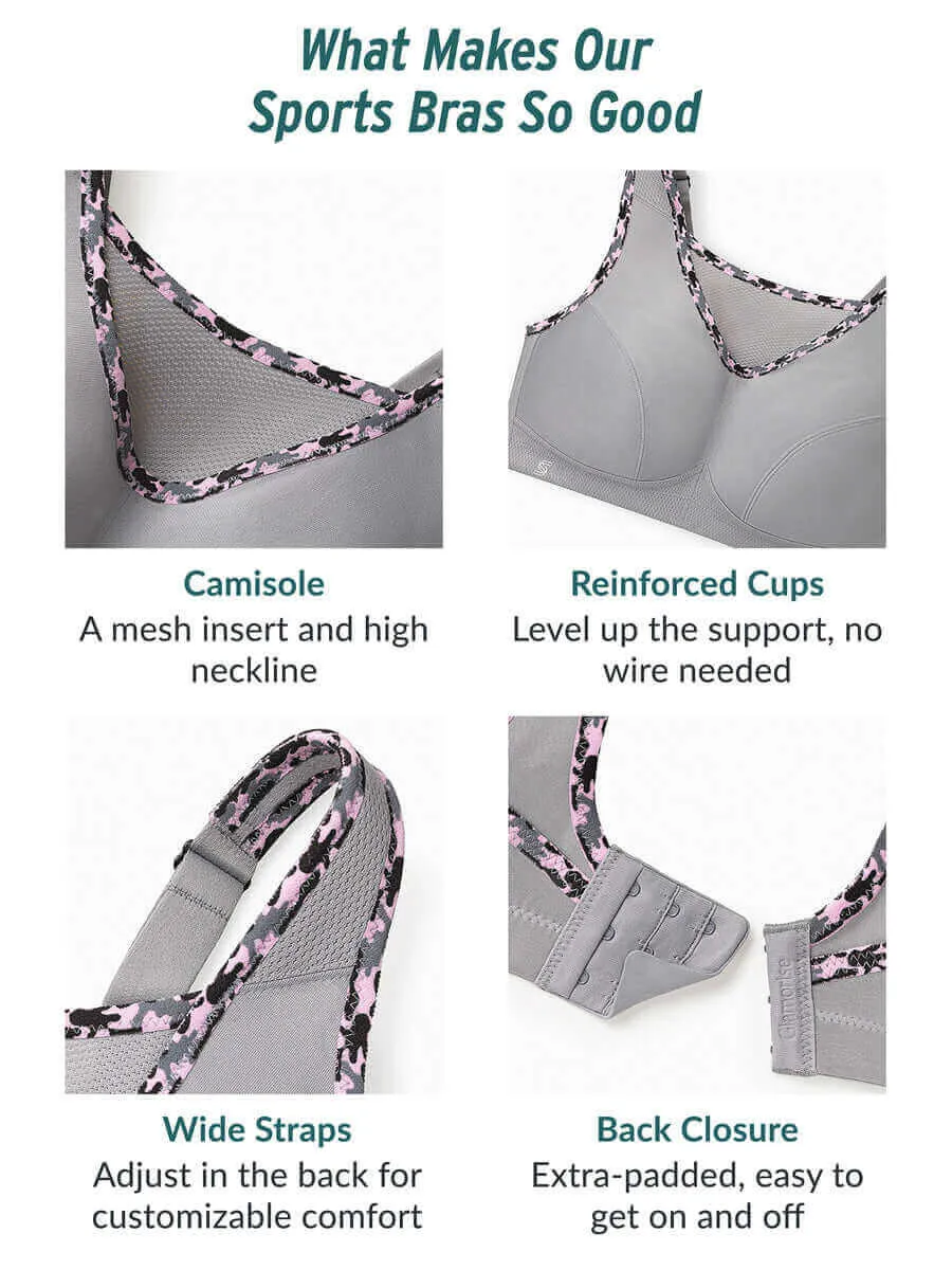 Glamorise Bra 1066 - No-Bounce Camisole Sports Bra - Pink