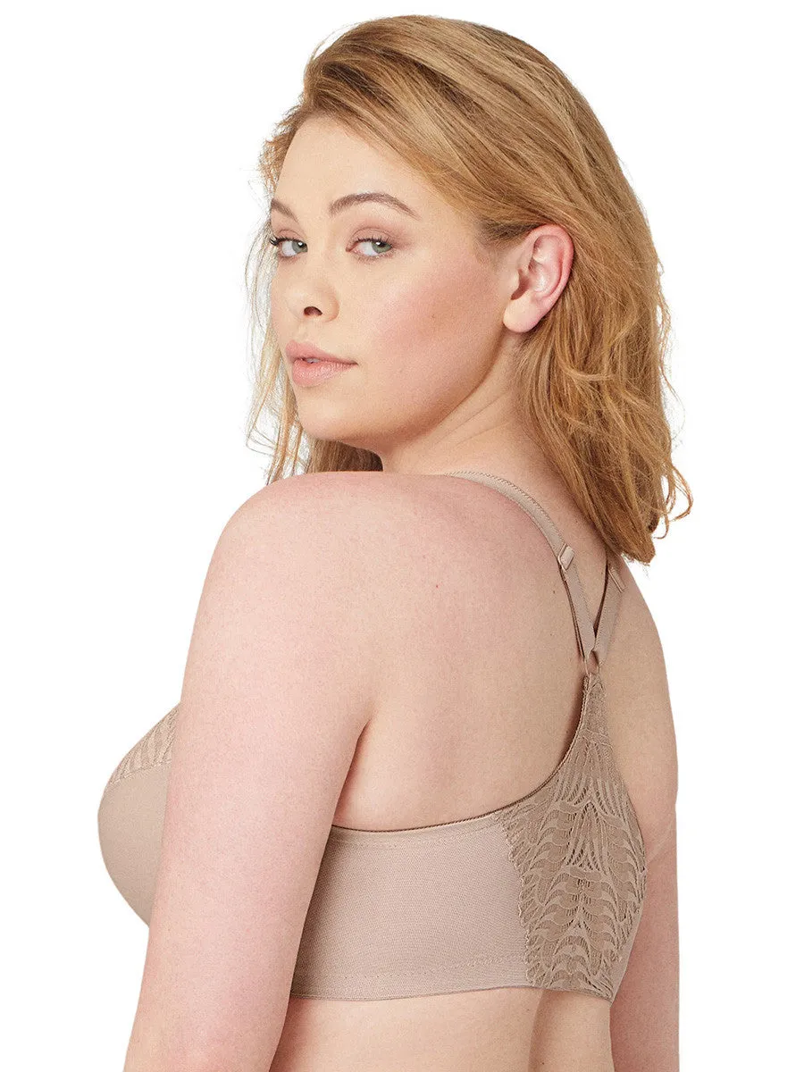 Glamorise Bra 1246 - Front-Close T-Back Wonderwire Bra - Cafe