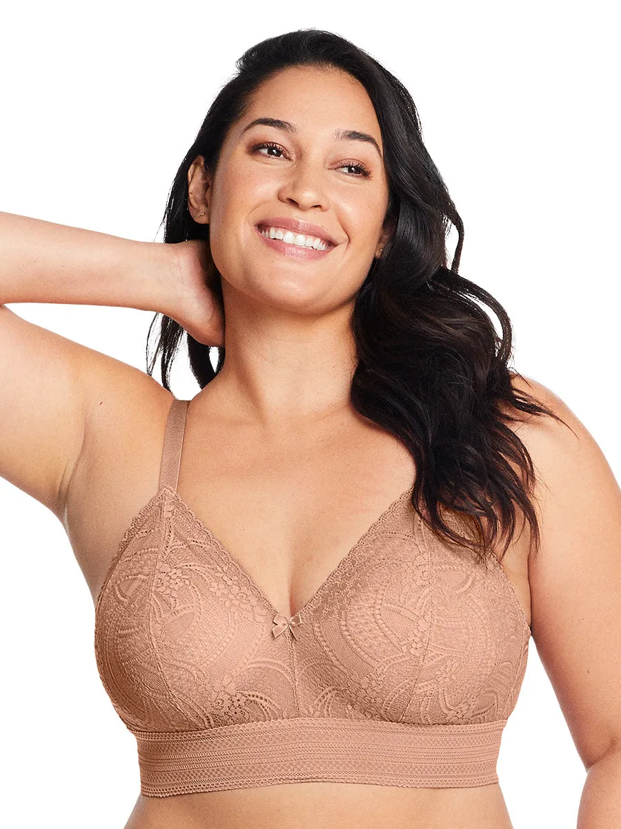 Glamorise Bra 7012 - Gramercy Luxe Lace Bralette - Cappuccino