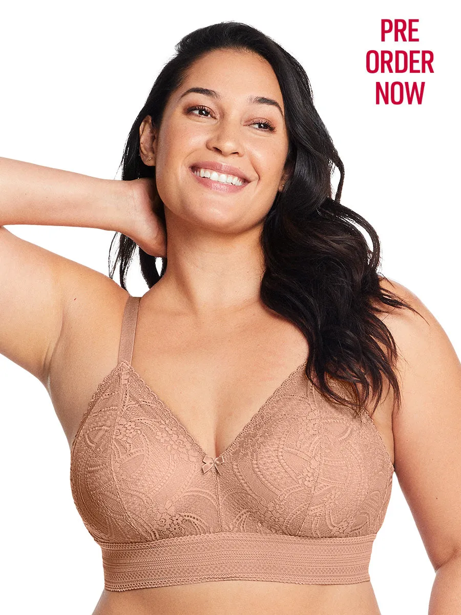 Glamorise Bra 7012 - Gramercy Luxe Lace Bralette - Cappuccino