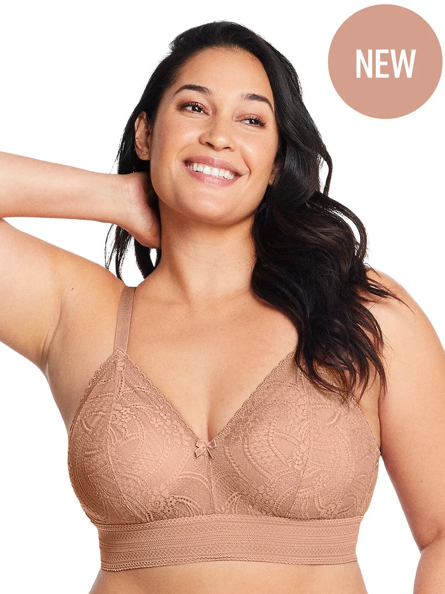 Glamorise Bra 7012 - Gramercy Luxe Lace Bralette - Cappuccino