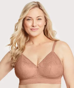 Glamorise Bramour Gramercy Luxe Lace Wire-Free Bralette - Cappuccino